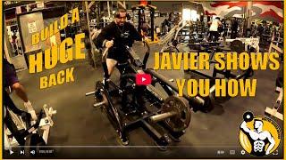 JAVIER "WINGS" GETS HUGE WIDE BACK DOING ROW MACHINE UNITED JACKED NATION