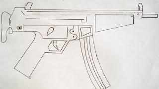 HOW TO DRAW MP5 GUN OF FREEFIRE