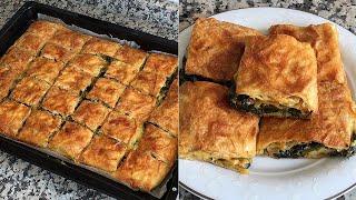 HAZIR YUFKADAN EL AÇMASI TADINDA ISPANAKLI TEPSİ BÖREĞİ #ıspanaklıbörek #börek #börektarifleri