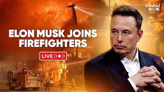 California Wildfires Live: Elon Musk Meets Palisades Fire Command | Starlink Tech To Tackle Fires