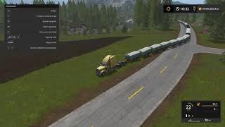 50 Farmtech trailer.Farming Simulator 17 road train////Pociąg drogowy w LS 17.