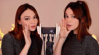 ASMR TWINS  whispering into your ears (Portuguese & English)