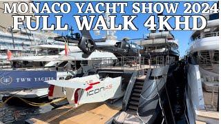 THE MONACO YACHT SHOW 2024 FULL WALK in 4KHD (SATURDAY 10:00A.M.) including Specifications