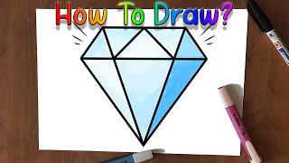 How To Draw A Diamond? For Kids  | Как Нарисовать Алмаз? Для детей | Olmosni qanday chizish mumkin?