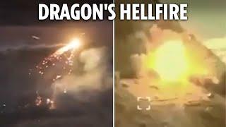 Terrifying Ukrainian 'Dragon' drone drops 2,500C molten iron on Putin's men sparking hellish fires