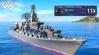 RF Varyag With 11x Sea Dart New Air Defence Gameplay - Modern Warships