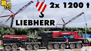 Worlds largest all terrain crane can lift 1200 tons!  2x LIEBHERR LTM 11200-9.1 bridge dismantling