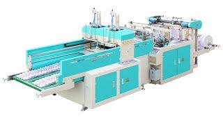 Full Automatic Double Line   Polythene  Biodegradable Plastic  Carry Bag Making Machine