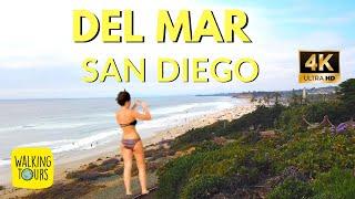 Walking Around Del Mar San Diego | California Beach | 4K Ultra HD