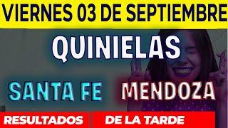 Resultados Quinielas Vespertinas de Santa Fe y Mendoza, Viernes 3 de Septiembre