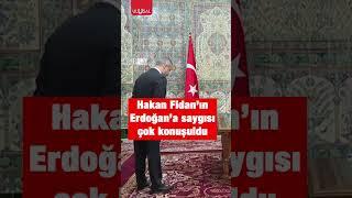 Erdoğan'ın önünde Hakan Fidan'ın başını öne eğmesi çok izlendi #shorts #hakanfidan #erdoğan