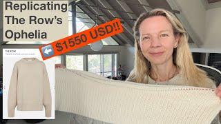 Knitting The Row's $1550 USD ($2860AUD) Ophelia Sweater using White Gum Wool 10ply