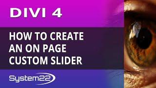 Divi 4 How To Create An On Page Custom Slider