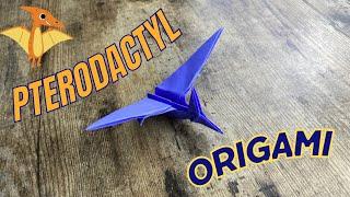 ORIGAMI PTERODACTYL EASY TUTORIAL JURASSIC WORLD CRAFTINGS | HOW TO MAKE PTERODACTYL ORIGAMI FOLDING