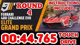 Asphalt 9 - Ferrari 488 Challenge Evo Elite Grand Prix ROUND 4 00:44.765 Touchdrive Instructions