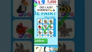 WAS I OVER IN THIS ADOPTME TRADE WFL? #adoptme #roblox #adoptmetrades