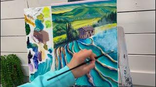 HEAVEN IN THE HILLS Acrylic painting Tutorial