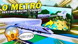 ELE FEZ UM MEGA METRÔ QUE CHEGA NO FINAL PELO CELULAR!! [CONSTRUA UM BARCO POR TESOURO] - ROBLOX