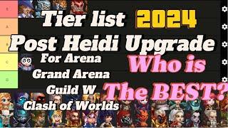 Tier list 2024 post Heidi upgrade Top 5 heroes! I rank all heroes Hero Wars: Dominion Era #herowars