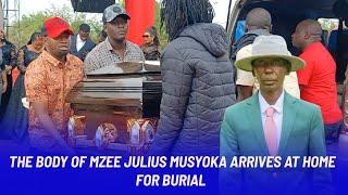 THE BODY OF MZEE JULIUS MUSYOKA ARRIVES AT HOME FOR BURIAL