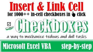 Insert checkboxes and link cell by using VBA