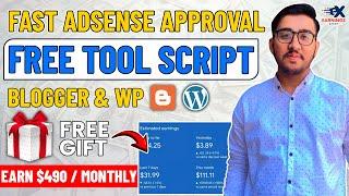 Fast AdSense Approval  - Free Tool Script Blogger & WP  - Earn $490 Every Month With Tool Website