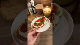 Super easy tomato burrata toast, a perfect healthy snack!  #snacks