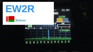 EW2R CW QSO с расшифровкой 14 MHz комнатная антенна 20 W