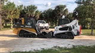 Bobcat Skid Steer vs John Deere Skid Steer | Old fashion push off