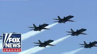 US Navy Blue Angels fly in Kansas City Air Show
