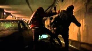 Arrow season 2 episode 23 Slade's Army vs Team Arrow fight scene