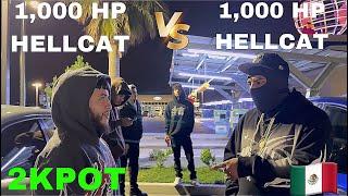 YELLOW JACKET HELLCAT VS SPANKINTIME HELLCAT 2KPOT #mexico #hellcat #racingdrama #racing