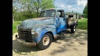 1953 Chevy 3600 truck survivor flatbed drives