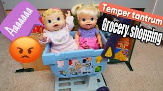 New Baby Alive dolls go grocery shopping with Bluey shopping cart