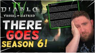 Diablo 4 Season 6 Vessel of Hatred is OVER! Huge Nerfs COMING!