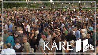 Hundreds gather at State Capitol for vigil honoring Melissa and Mark Hortman
