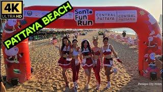 Santa Fun Run 2024 on the Pattaya Beach  and Beautiful Sunset   21th December 2024 Pattaya Thailand