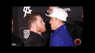 (Tense) Canelo vs Golovkin Faceoff at arrivals