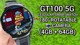 Gt100 5g Cellular Smartwatch | 180° Camera Smartwatch 4GB Ram + 64GB Rom