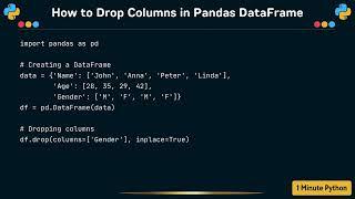 How to Drop Columns in Pandas DataFrame