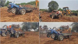 Swaraj855 & Powertrac euro50 &Eicher 551 & Sonalika 745 tractors in trail work