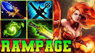 Rampage + 25 Kills Lina Dota 2 !! Lina Dota 2 Carry Mid Lane Build Pro Gameplay Guide 7.37