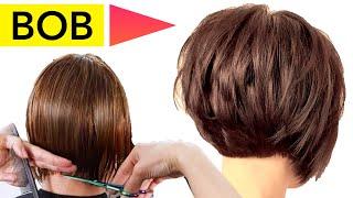 How To Cut Your Own Hair Into Bob | Bob Haircut Tutorial Eva Lorman