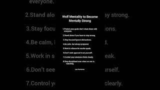 Wolf  mentality to become stronger. #shorts #success #fypシ゚viral #facts #motivation #shortsfeed