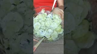 Simple cucumber salad with yogurt 
