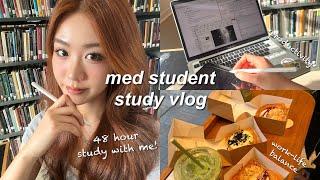 STUDY VLOG| surviving med school, work-life balance, library studying & staying productive ₊˚