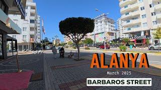 Alanya Mahmutlar Barbaros Street Walk | March 07, 2025 [4K HD/60 fps]