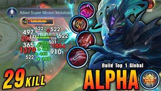 29 Kills!! Unli Lifesteal Build Alpha with Brutal DMG Build!! - Build Top 1 Global Alpha ~ MLBB