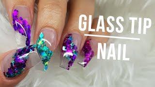 GLASS TIP GLITTER NAILS | FULLY SCULPTED SET | NEW NAIL FORMS ARE DOPE!