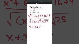 completing the square easy #math #maths #mathematics #algebra #shorts